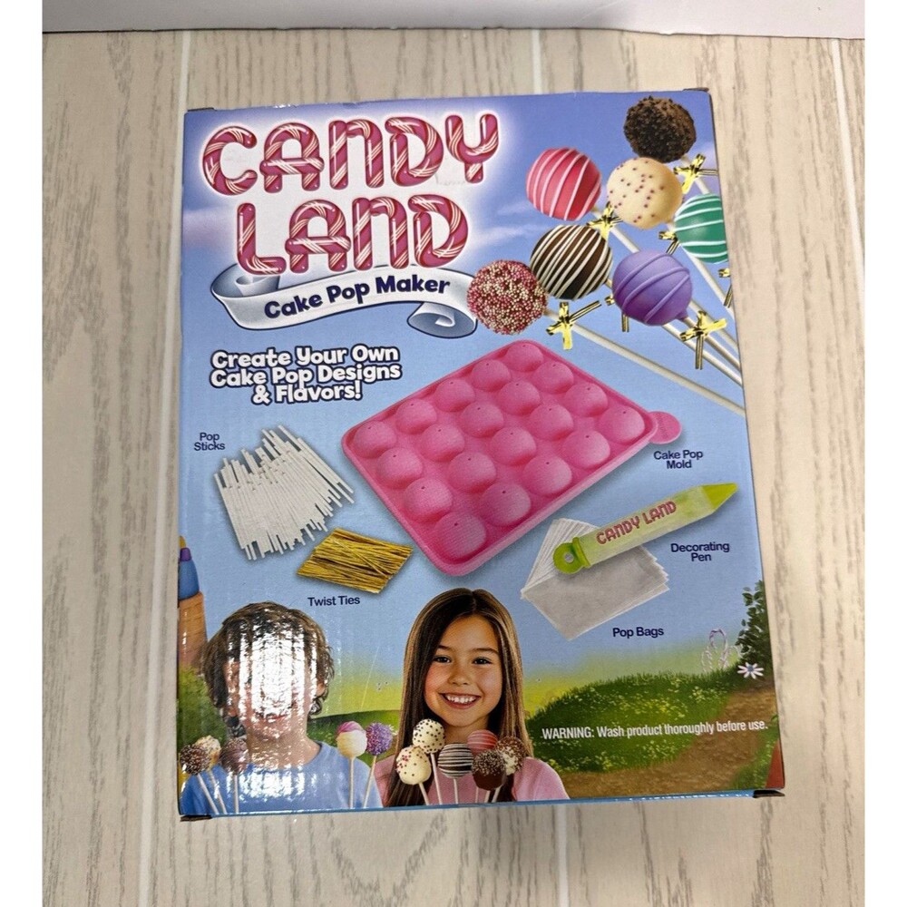Candy Land Cake Pop Maker Kit, Pink, Mold & Decorating Pen w/ Sticks, Bags
